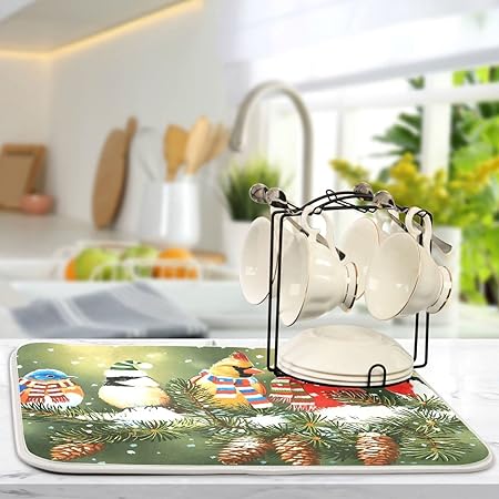 Absorbent Microfiber Protector for Kitchen Countertops 16 X 18 Inch Natural Fresh Fruits Dry Dishes Pads Tableware Mats