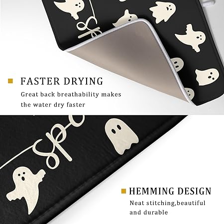 Halloween Spiderweb Spooky Spider Large Microfiber Drying Mat 18×24 Inch