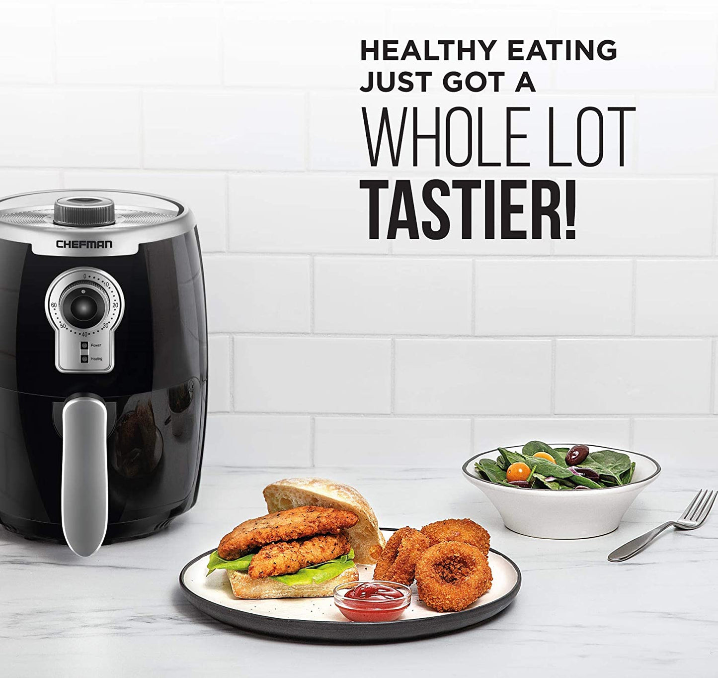 Black 2 Liter Air Fryer Temp Control