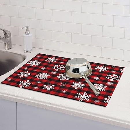 Bird Dish Drying Mat, Absorbent Microfiber Reversible Mats for Kitchen Counter, 16x18 Inch