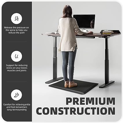 Anti Fatigue Floor Comfort Mat 3/4 Inch Thick 24" 70" Perfect for Standing Desks, Kitchen Sink, Stove, Dishwasher, Countertop, Office or Garage, Beige