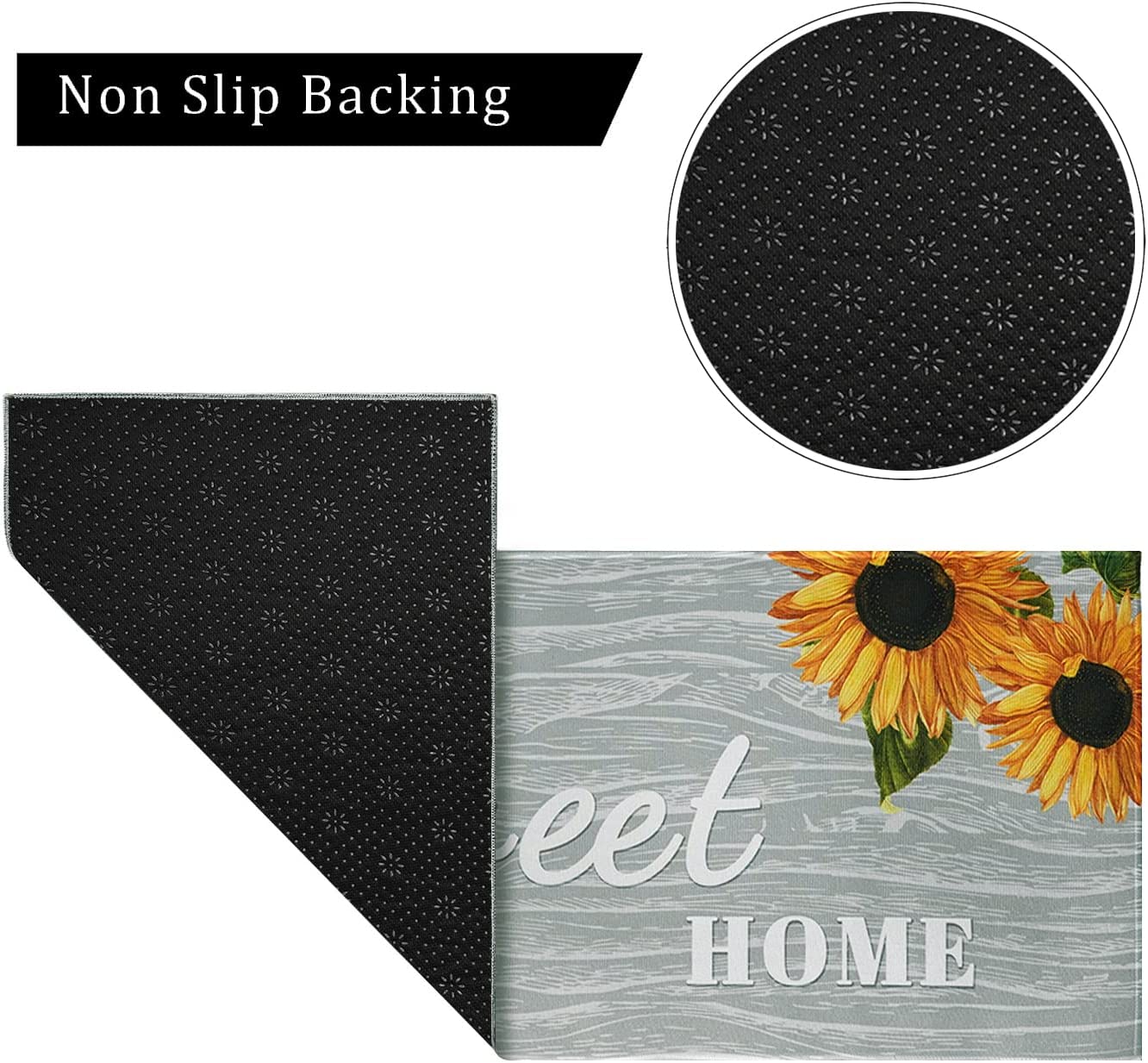 Set of 2 - Sunflower Kitchen Rugs