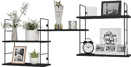 5 Pcs Wall MountedFloating Shelves with Metal Frame