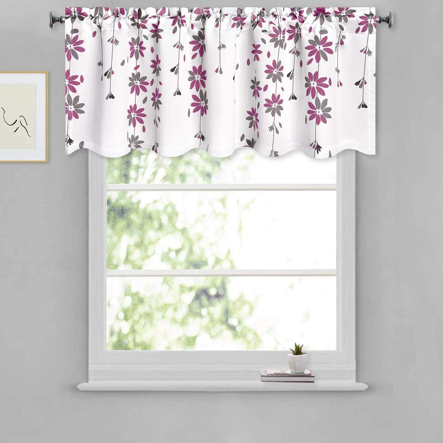 Flowers Window Curtain Floral Window Treatment Grommet Curtains