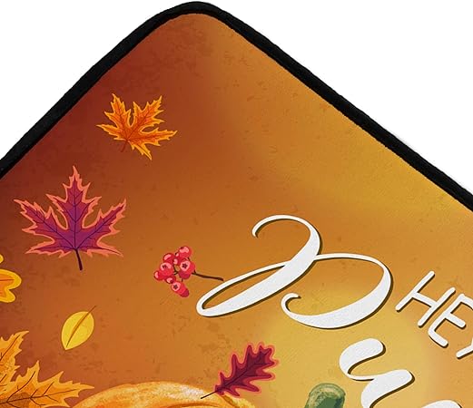 Non Slip Cushioned Fall Pumpkins  Kitchen Rug 20 x 39 Inch