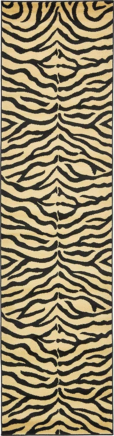 Wildlife Collection Zebra Animal Print Cream Area Rug