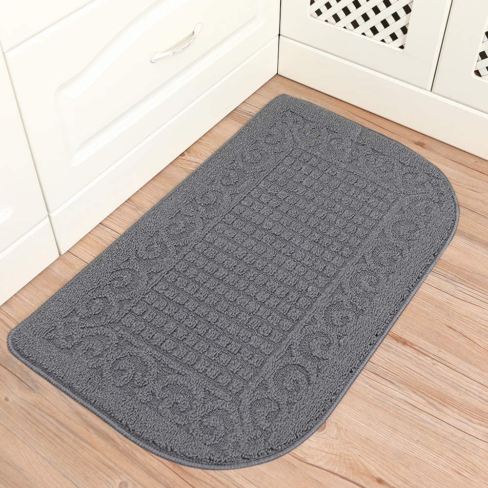 27X18 Inch Anti Fatigue Mats Made of 100% Polypropylene Half Round Cushion Specialized in Anti Slippery and Machine Washable (Beige 1 pc)