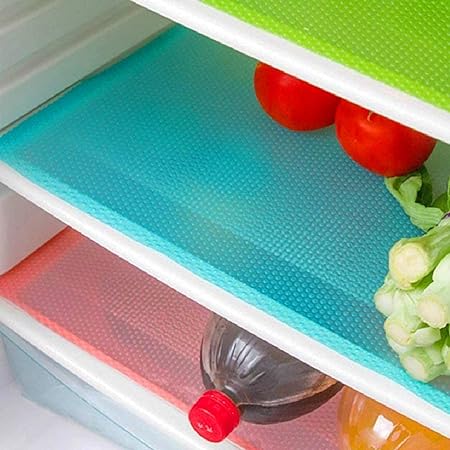 7 PCS Antifouling Refrigerator Washable Liners (2green+2pink+3blue)