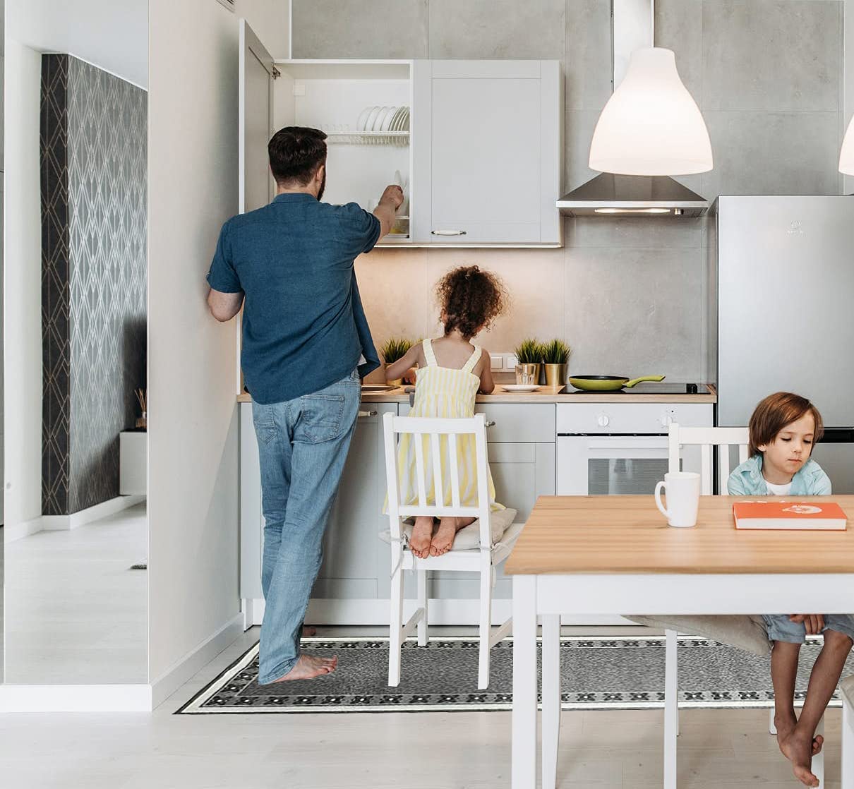 Non Slip Rubber Back Kitchen Rug Anti Slip Stair Treads (Emy-BGE, Runner (20"x59"))