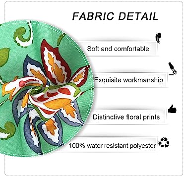 Medallion Outdoor Tablecloth with Umbrella Hole - Water Resistant Spillproof Table Cover (Zippered - 60" x 60" Square, Light Green)