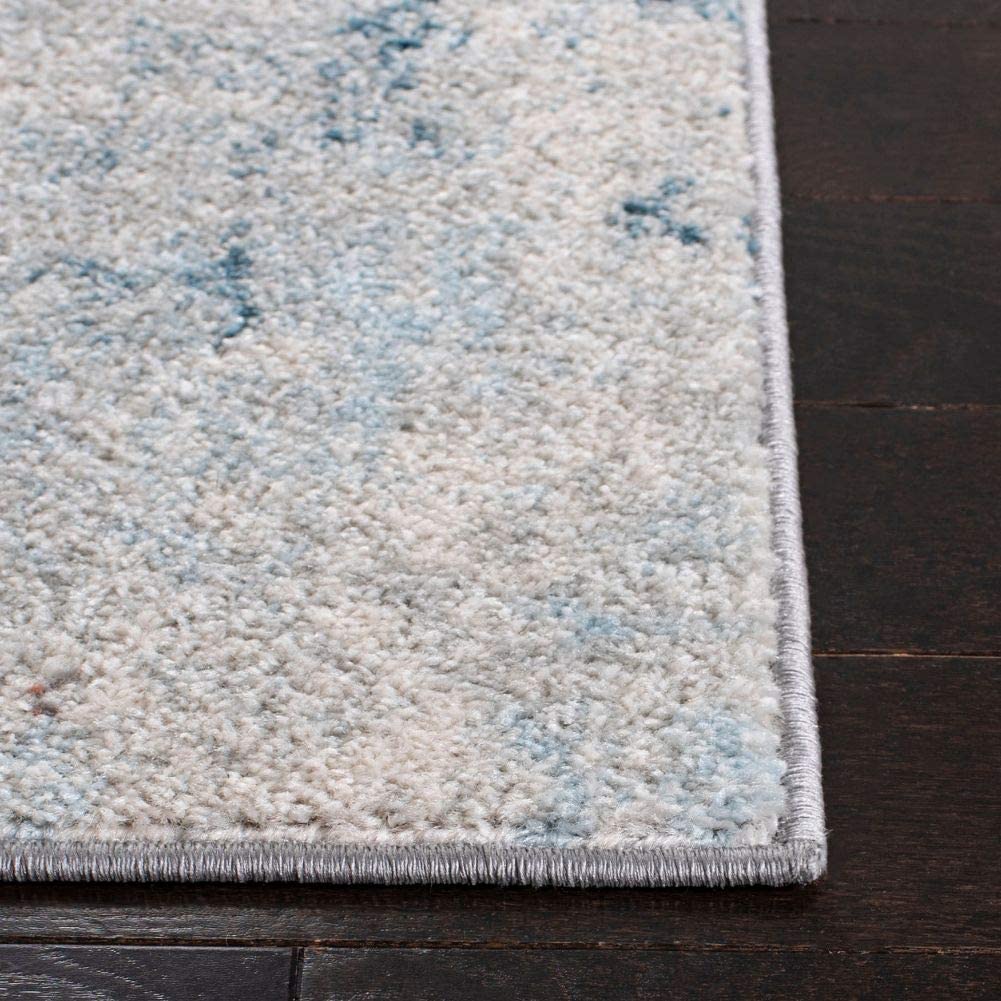 Modern Abstract Area Rug, , Light Blue/Ivory