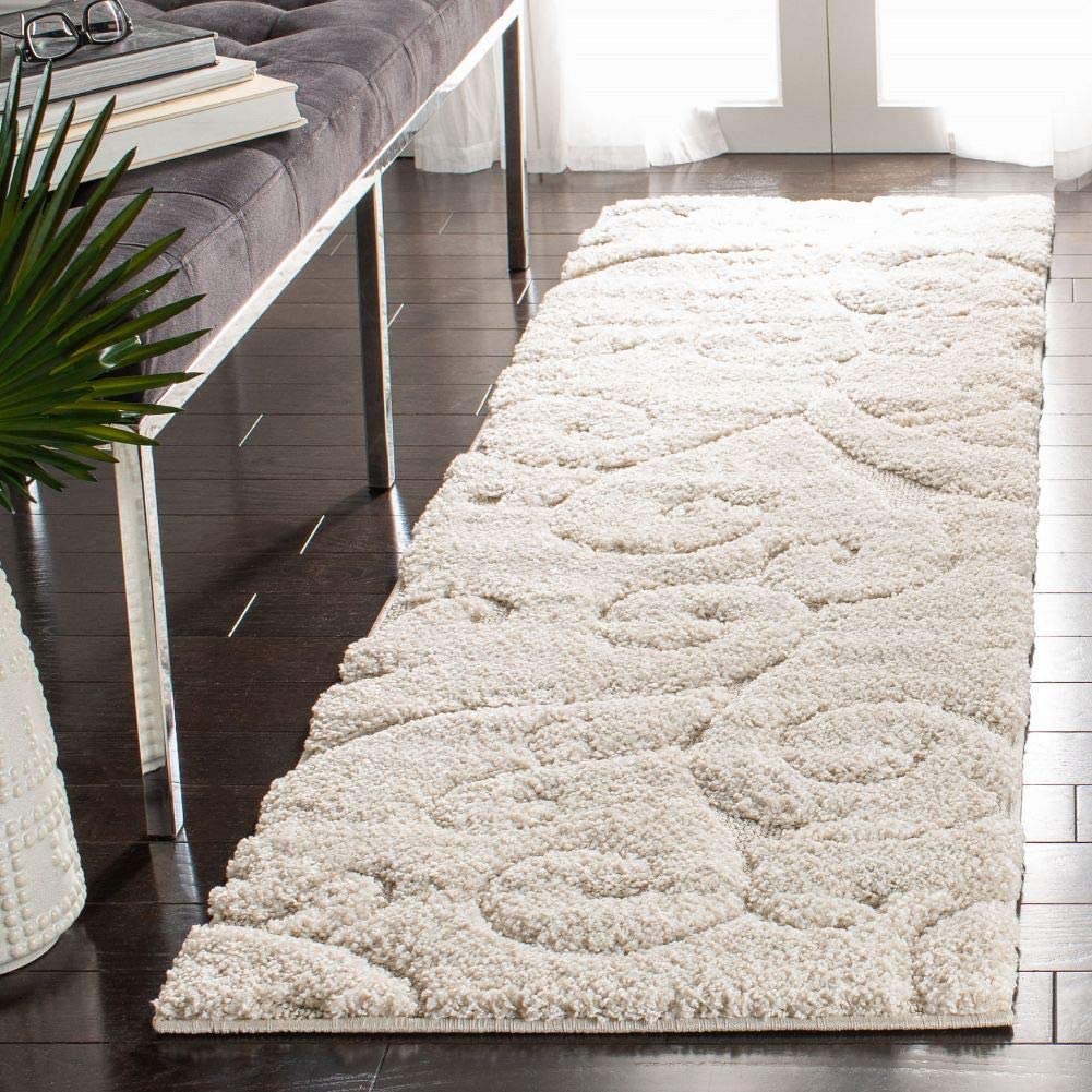 Premium Swirl Thick Plush Cream/Cream Soft Area Shag Rug