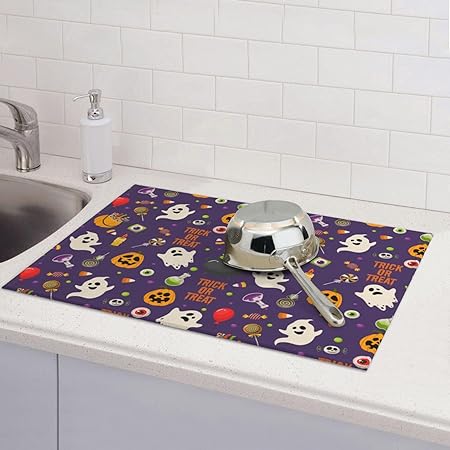 Bird Dish Drying Mat, Absorbent Microfiber Reversible Mats for Kitchen Counter, 16x18 Inch
