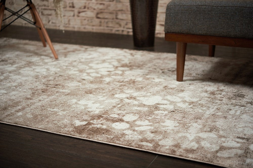 Vintage Brown Beige Ivory Area Rug