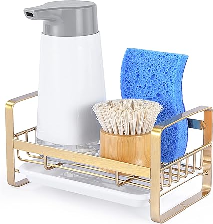 304 Stainless Steel Kitchen Soap Dispenser Caddy Organizer,