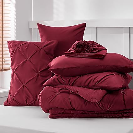 Queen Comforter Set - 7 Pieces, Bed in a Bag with Flat Sheet and Fitted Sheet, Pillowcases & Shams