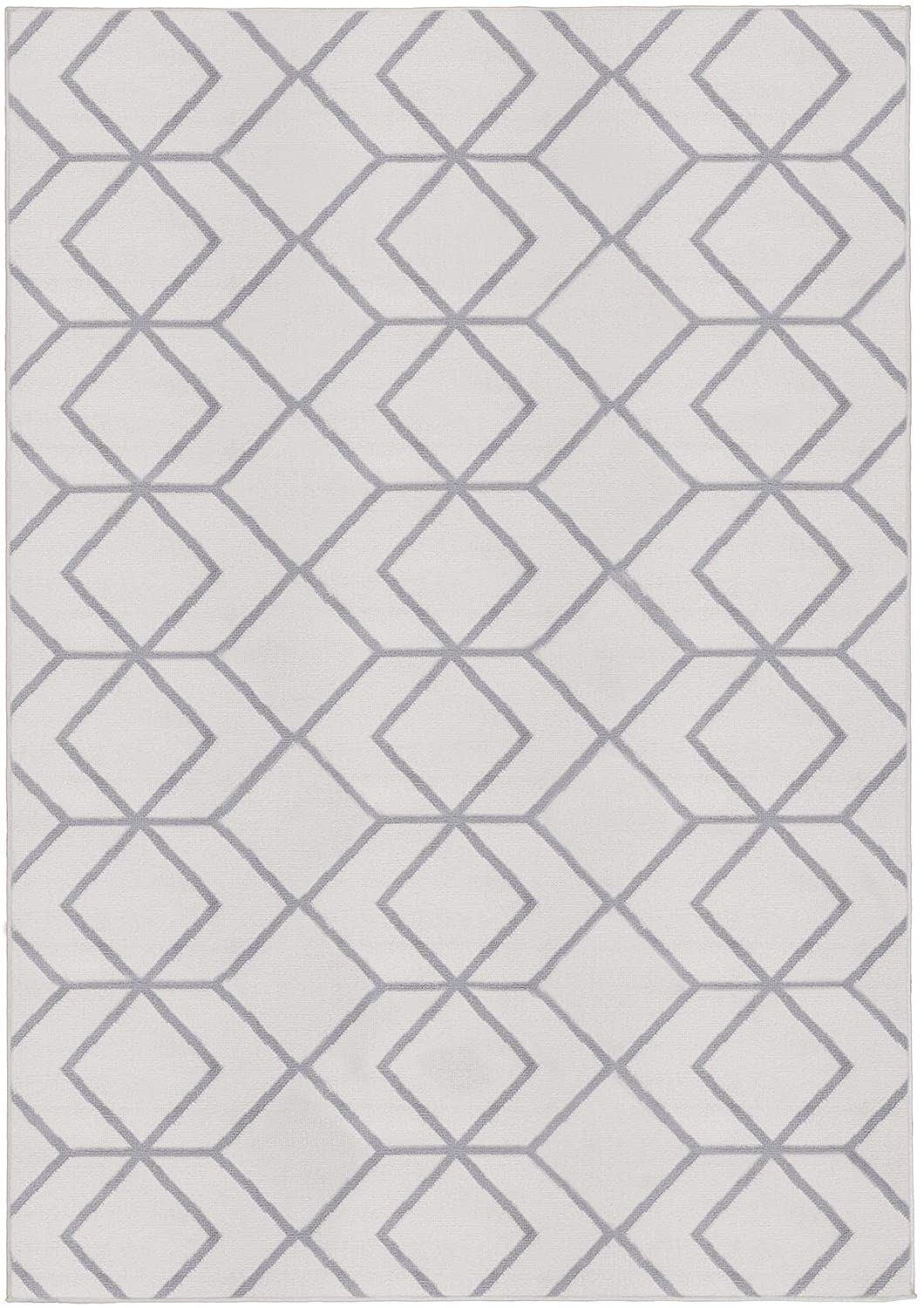 Kashan King Collection Trellis Indoor Area Rug Grey/Cream