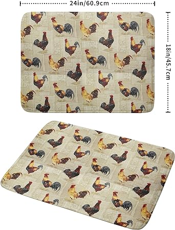 Absorbent Black Marble Dish Drying Mat Luxury Golden Kitchen Counter Mat, 18x24 inch