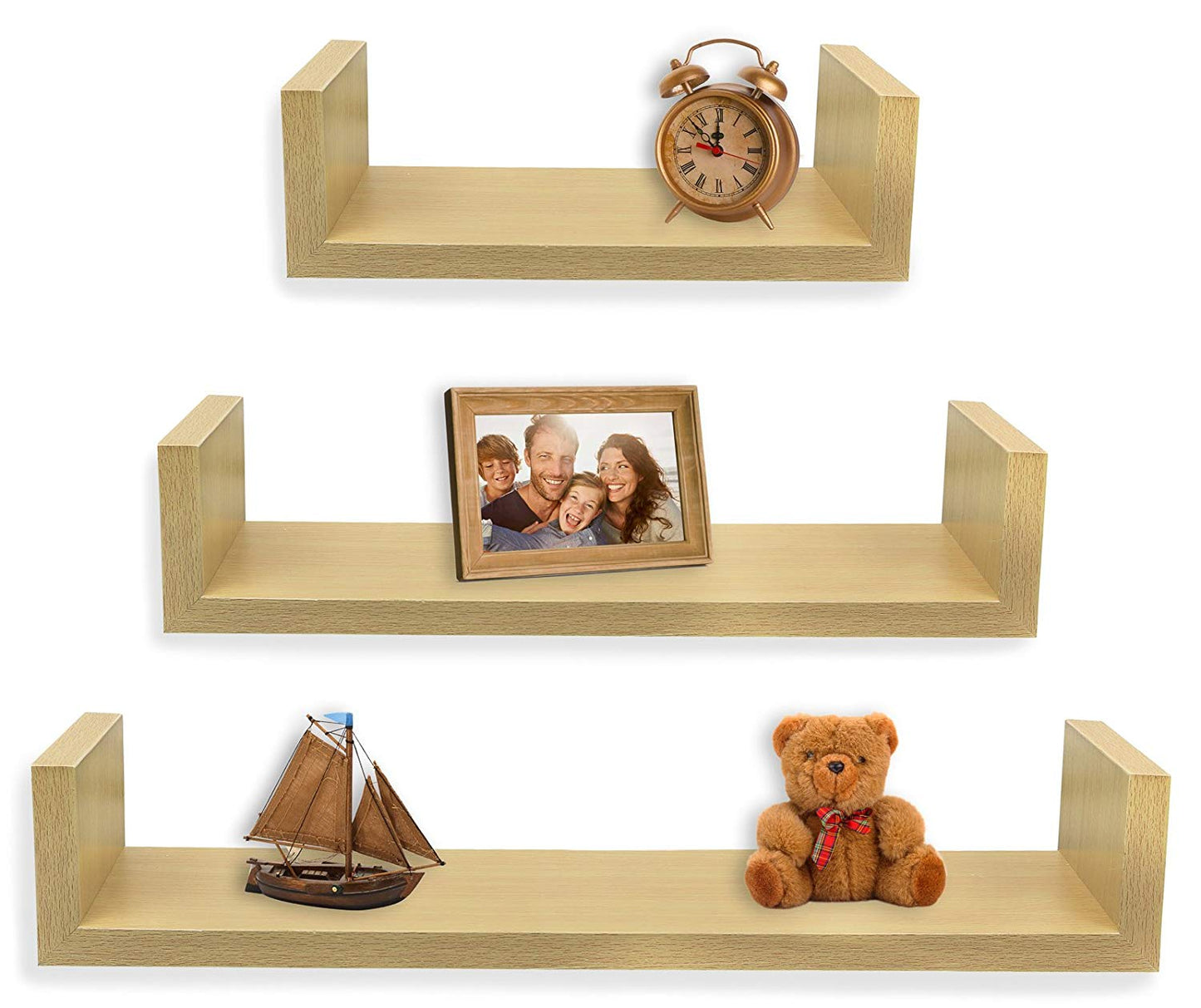 Floating U Shelves - Set of 3