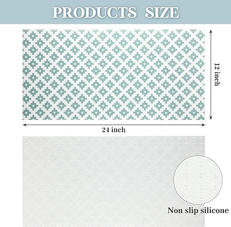 10 Pcs Absorbent Nonadhesive Refrigerator Liners, (Cool,12 x 24 Inch)