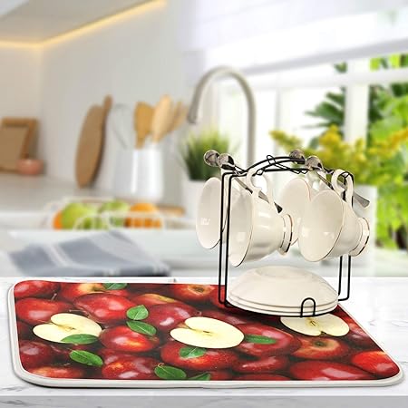 Absorbent Microfiber Protector for Kitchen Countertops 16 X 18 Inch Natural Fresh Fruits Dry Dishes Pads Tableware Mats