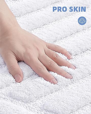 Upgraded White Bathroom Rugs - Refresh Your Bathroom with Color G Absorbent Microfiber Bath Mat - Non Slip, Soft, Washable, Quick Dry, 16”x24” Small Bath Rug Bathroom Carpet for Shower