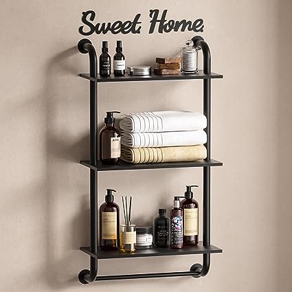 17.3 inch Rustic Farmhouse Pipe Shelves,