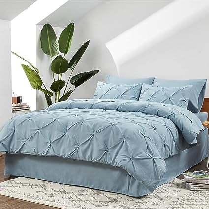 Queen Comforter Set - 7 Pieces, Bed in a Bag with Flat Sheet and Fitted Sheet, Pillowcases & Shams
