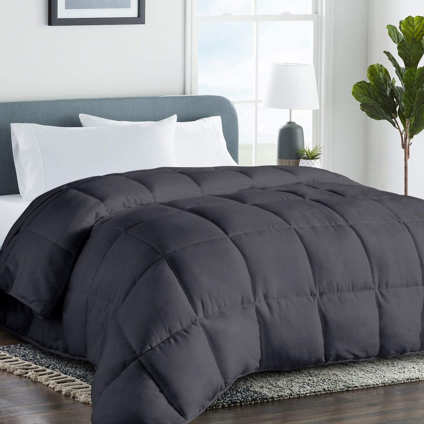 Down Alternative Comforter Duvet Insert Corner Ties,Fluffy Warm All Season Soft Reversible Hotel Collection - Hypoallergenic - Machine Washable