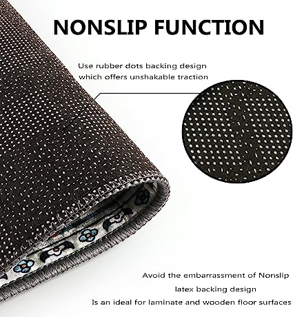 Non-Slip Distressed Vintage Persian Oriental, Small Accent Throw Low Pile Traditional Area Rug - 2' X 3'