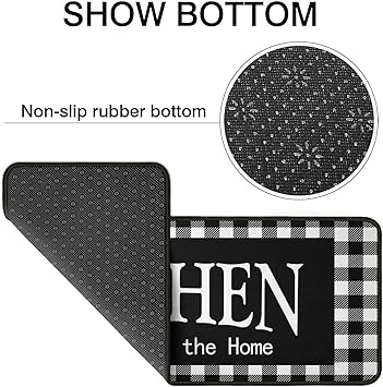 Set of 2,Anti Fatigue Mats for Kitchen Floor, Comfort Standing, Non-Slip Washable Cushioned Anti Fatigue Rug, 17'' X 47'' + 17'' X 30''…