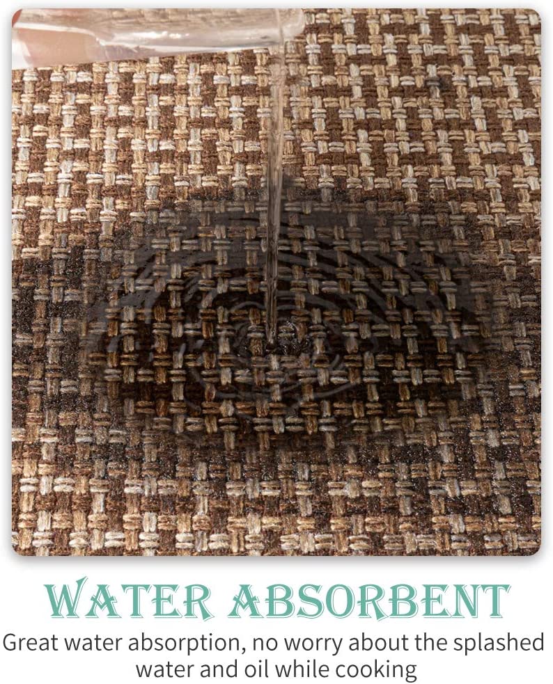 Kitchen Rugs and Mats Non Skid Washable, Absorbent Rug , 2 PCS Set 20"x32"+20"x48"