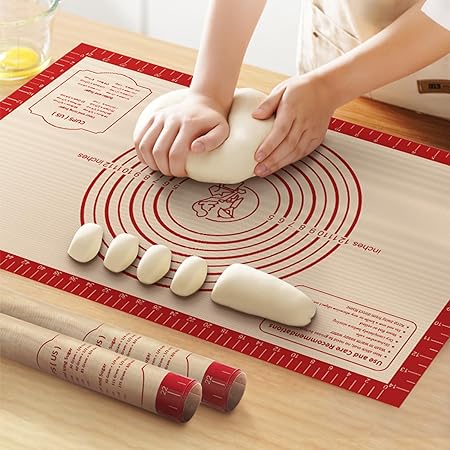 Silicone Pastry Mat for Baking, Pastry Dough Rolling Kneading Mat