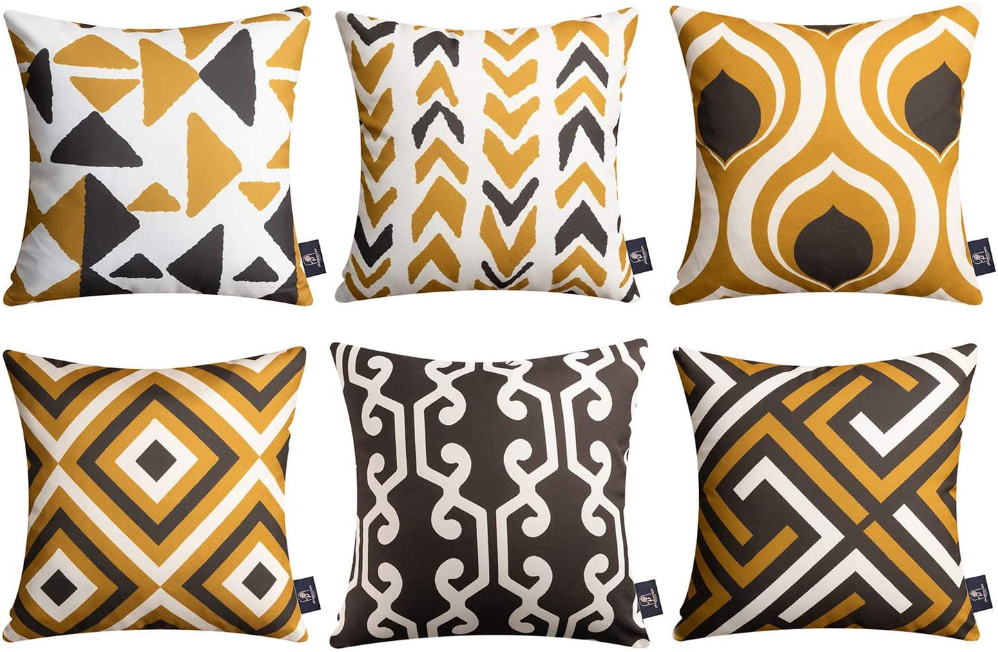 Set of 6 Geometric Pattern Double Side Print Decorative Throw Pillow Case Cushion Cover