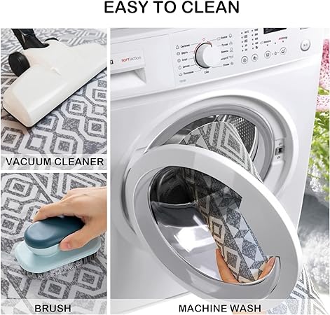 Boho Vintage Tebriz Non Slip Washable Cushioned Waterproof Rugs for Kitchen, 20 x 48
