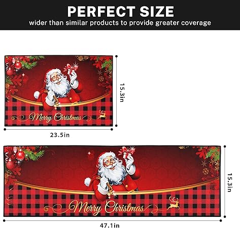 Non Skid Washable Set of 2, Winter Kitchen Decor Floor Mat Under Sink Mat Throw Rug for Doormat