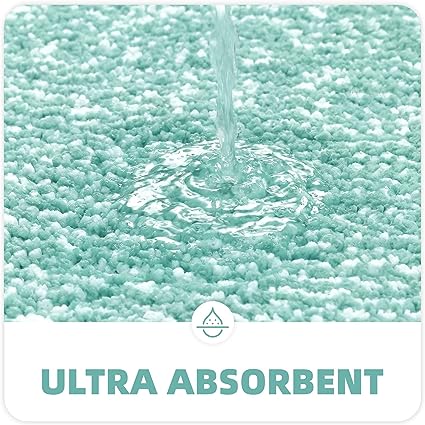 Ultra Soft and Water Absorbent Bath Rug, Bath Carpet, Machine Wash/Dry, for Tub, Shower, and Bath Room(20"x29",Blue and White)