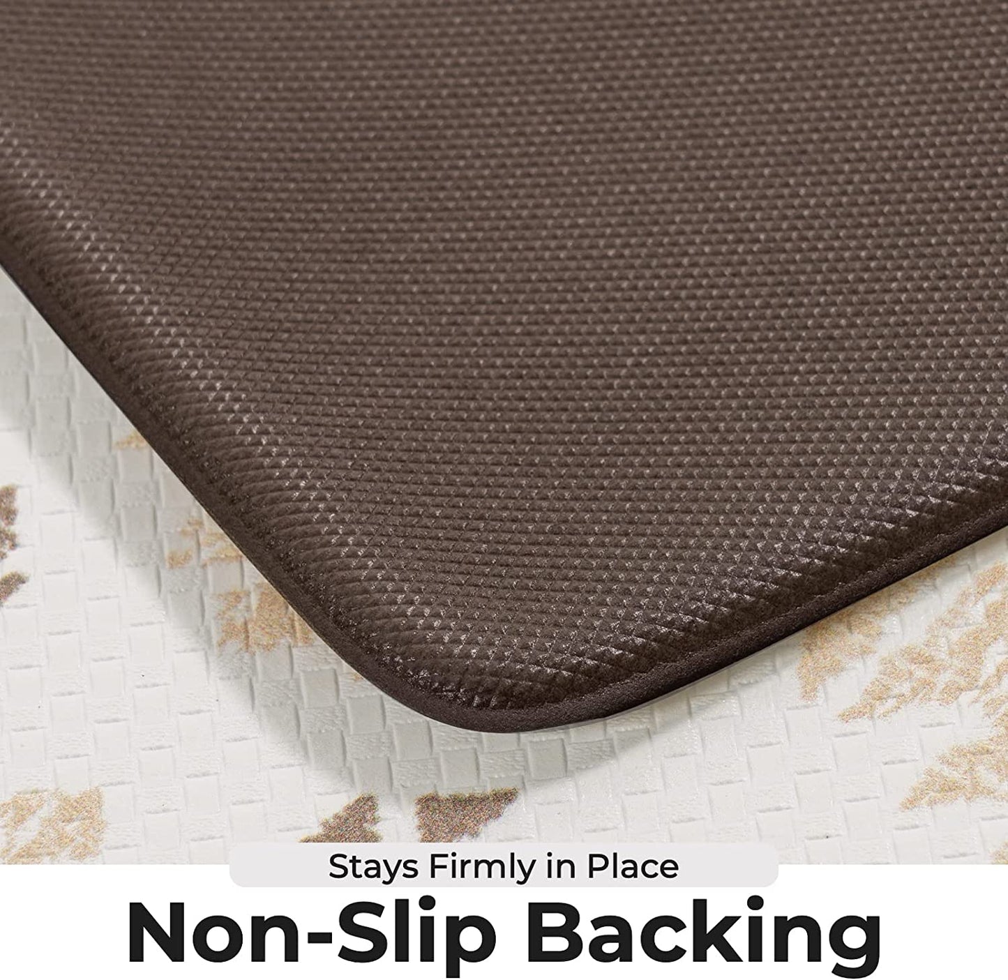 Anti Fatigue 2 Piece Set, Waterproof & Non-Skid Boho Cushioned Standing Washable Comfort Desk Kitchen Runners, 17x30+17x47