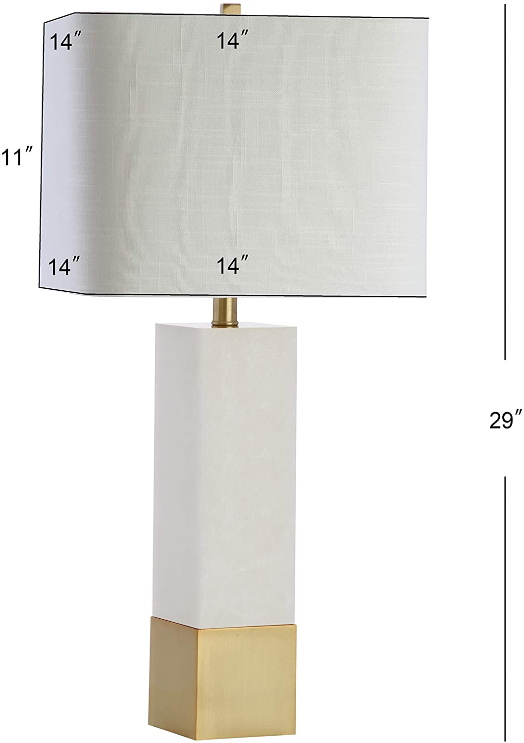 Jeffrey 29" Metal/Marble LED Lamp  Gold/White