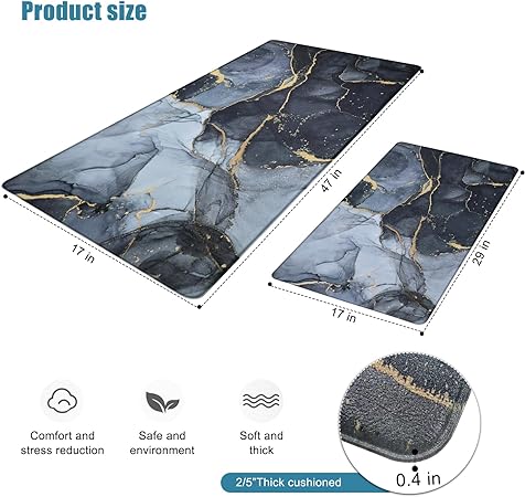 Anti Fatigue Cushioned Memory Foam Waterproof Non Slip 2 Piece Set,