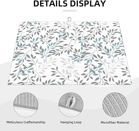 Bird Dish Drying Mat, Absorbent Microfiber Reversible Mats for Kitchen Counter, 16x18 Inch