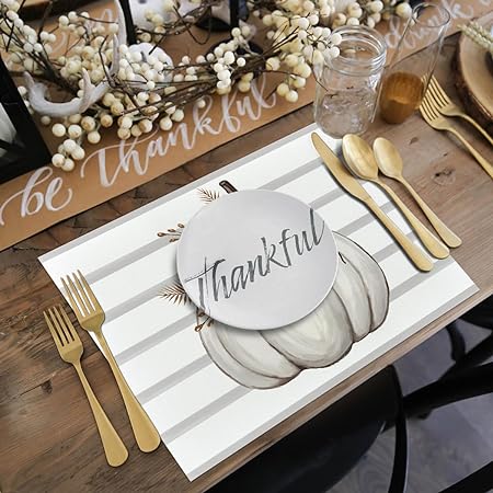 50 Pack, 10x14 Inch Seasonal Thanksgiving Disposable Place Mat for Party Dining Decoration