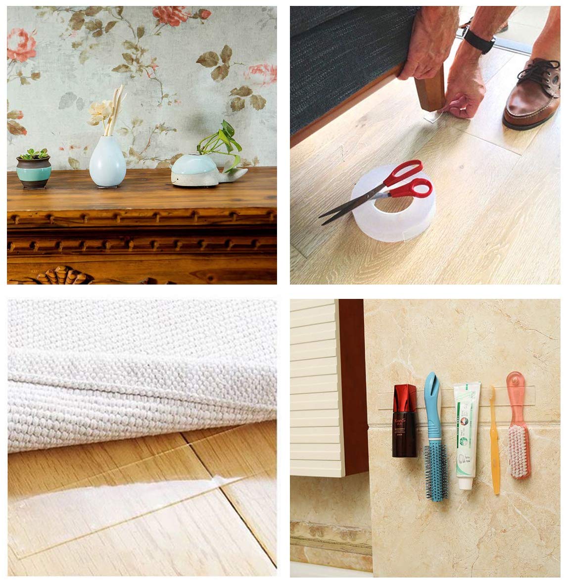 Double Sided Transparent Adhesive Grip Tape Sticky Anti-Slip Reusable Removable Washable