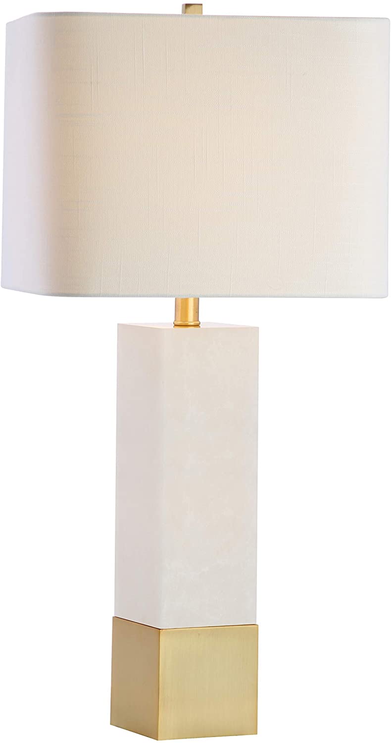 Jeffrey 29" Metal/Marble LED Lamp  Gold/White