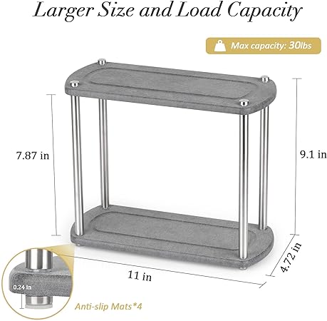 Stone Drying Counter Instant Dry Diatomaceous Earth Sink Caddy Organizer with Stainless Steel Feet (L White)