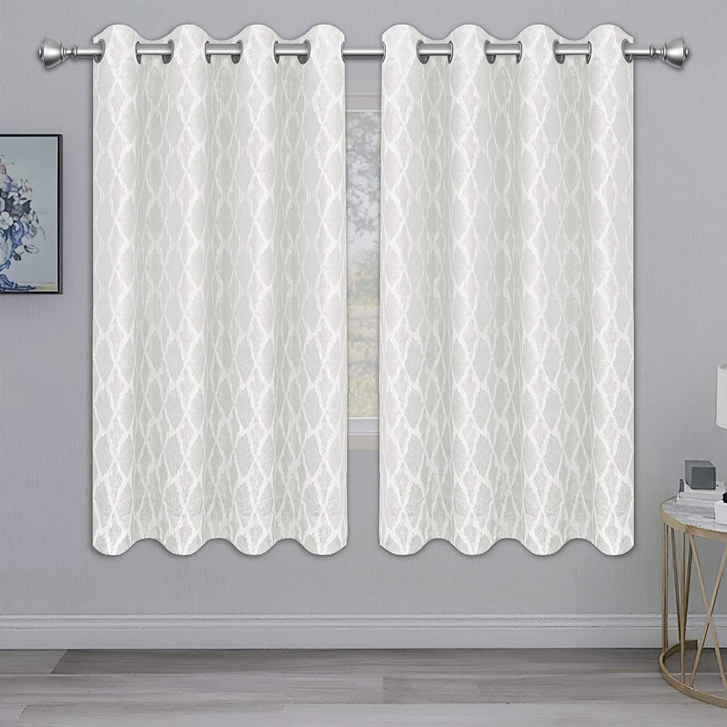 Jacquard Blackout Curtains for Bedroom, Cold/Heat/Sun Blocking and Noise Reduction Thermal Insulated Window Drapes, Camel, 52 x 63 inch Length, Set of 2 Grommet Curtain Panels