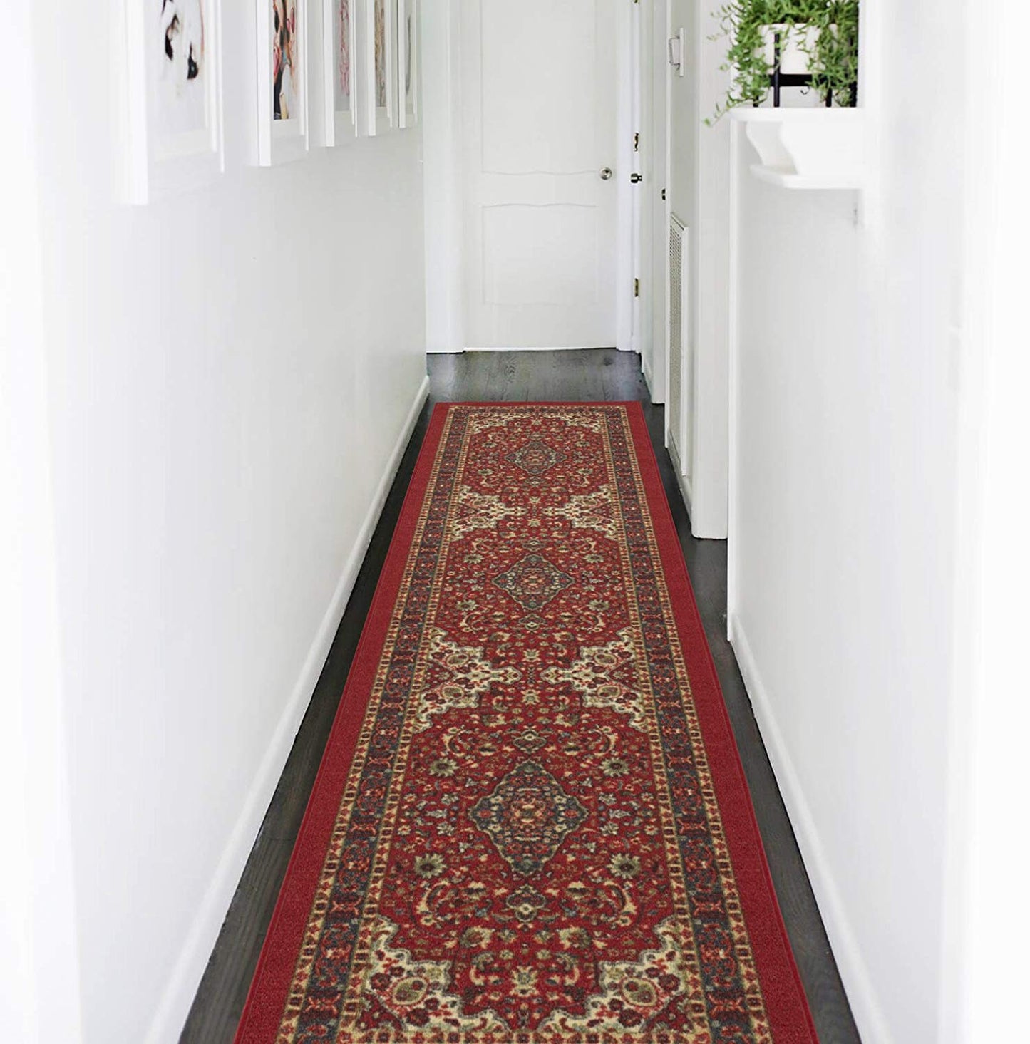 Persian Oriental Design Red Non-Skid Area Rugs