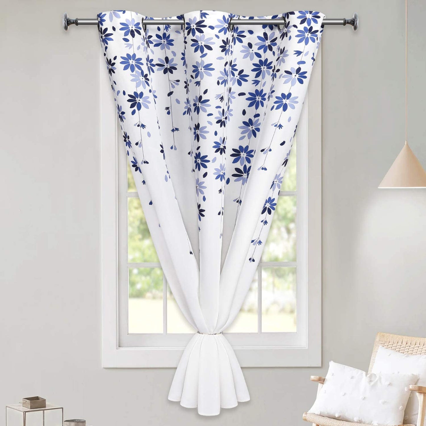 Flowers Window Curtain Floral Window Treatment Grommet Curtains