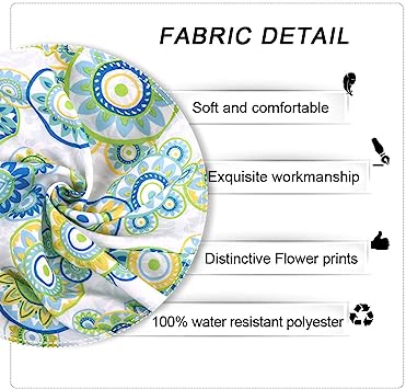 Medallion Outdoor Tablecloth with Umbrella Hole - Water Resistant Spillproof Table Cover (Zippered - 60" x 60" Square, Light Green)