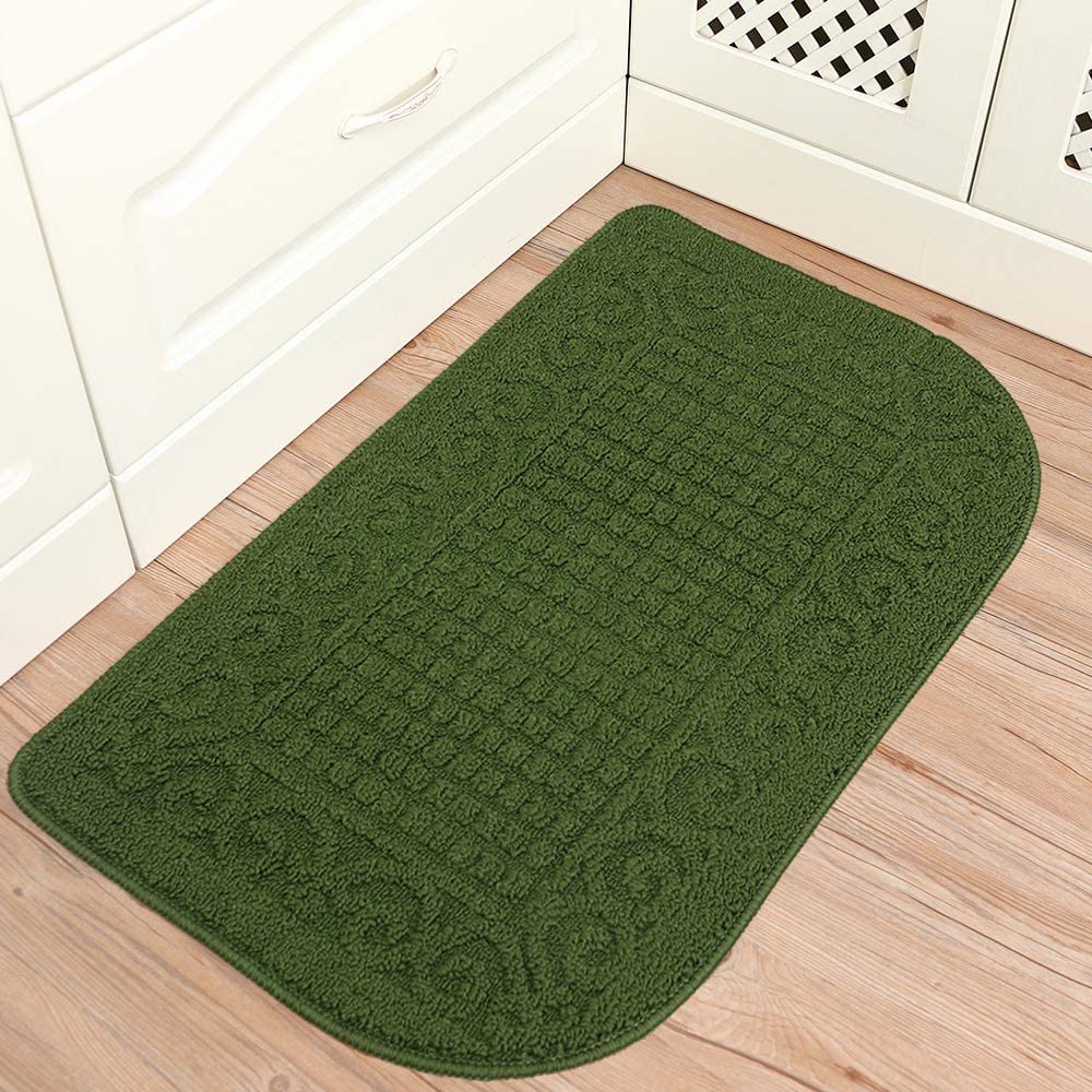 27X18 Inch Anti Fatigue Mats Made of 100% Polypropylene Half Round Cushion Specialized in Anti Slippery and Machine Washable (Beige 1 pc)